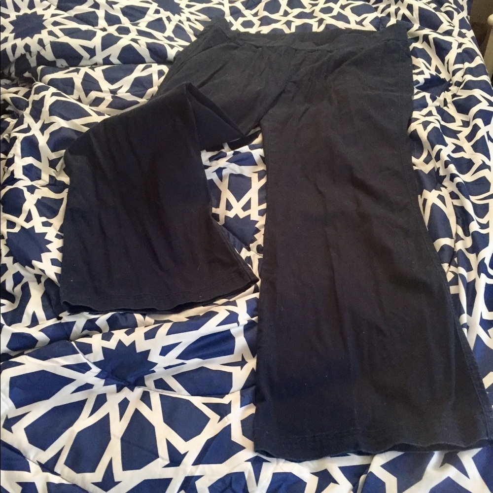 Maternity Navy Wide Leg Flare with knit waistband